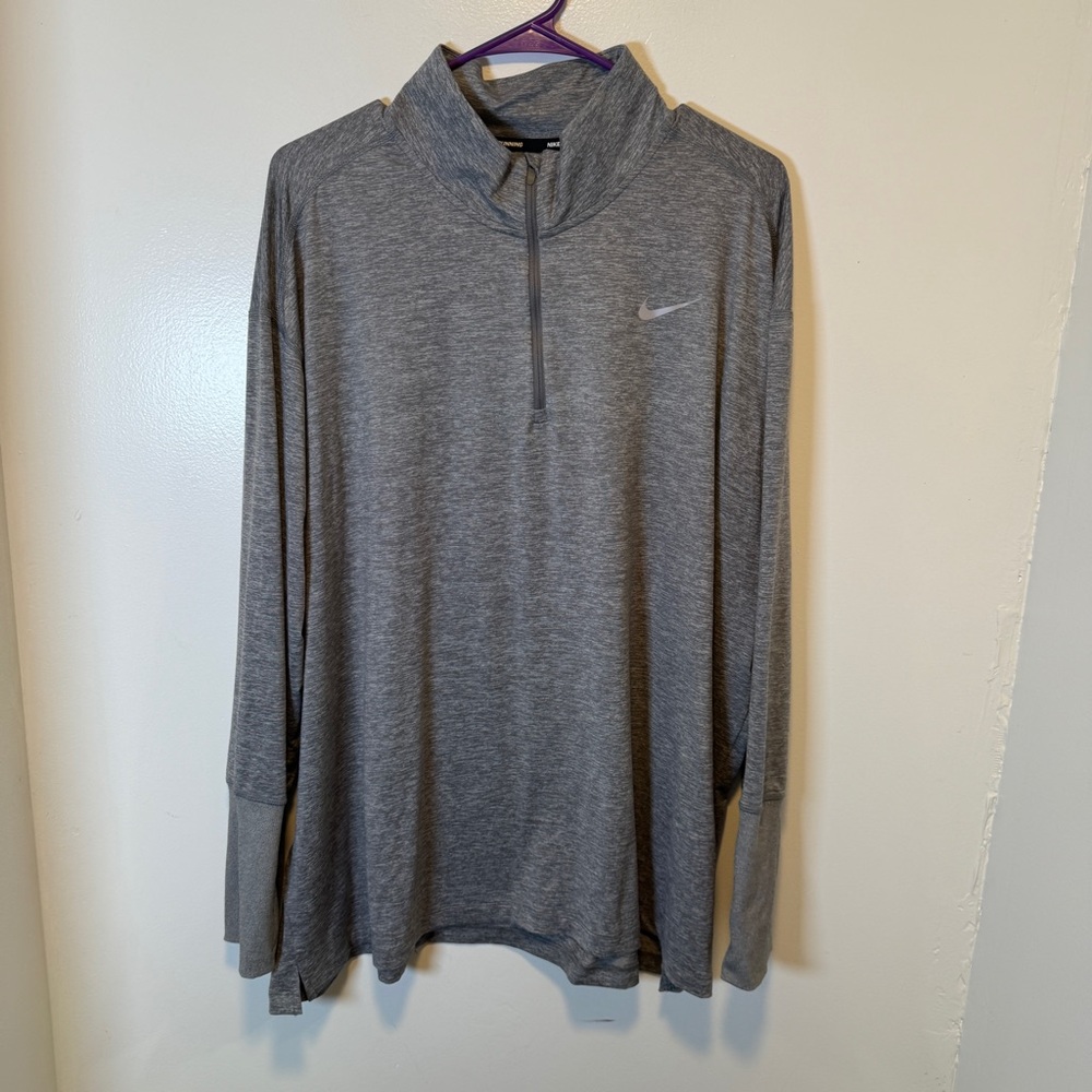 Nike running Dri-fit gray quarter zip men's size 2XL